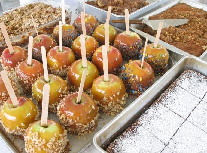 caramel apple, snacks, autumn, fall